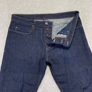 Freenote Jeans Mens 34x33.5 Japanese Selvedge Denim Taper Fit Button Fly USA